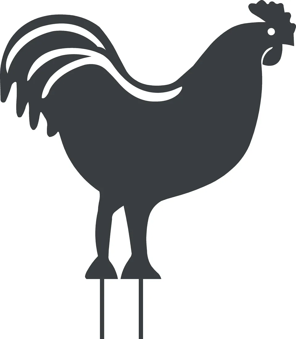 louis-moulin-figurine-piquer-coq-42-5x42-cm-anthracite image 1