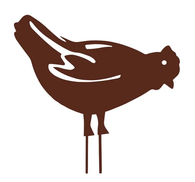 louis-moulin-figurine-piquer-poule-28x39-cm-fer-vieilli image 1