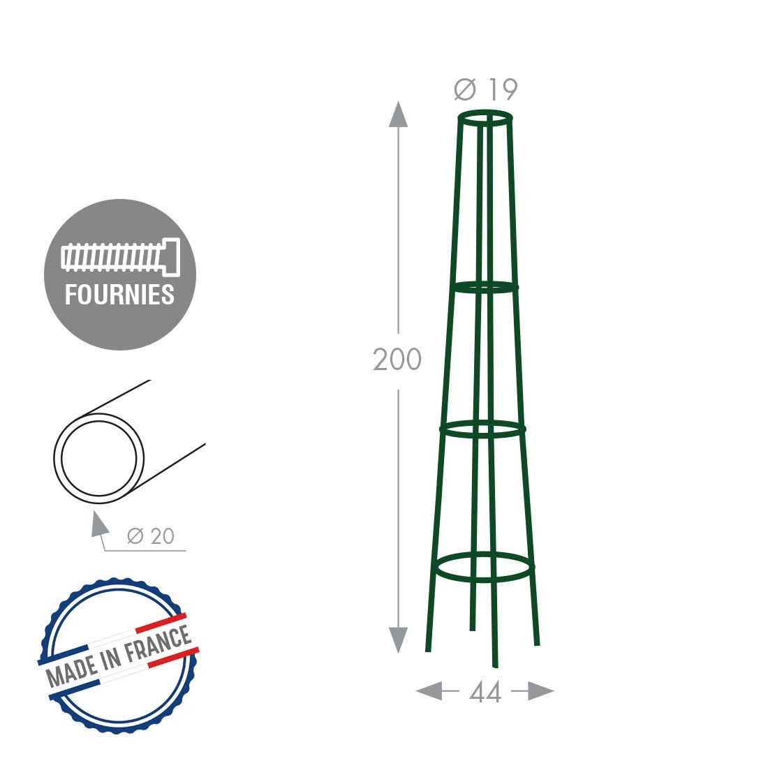 louis-moulin-3824-tuteur-colonne-corset-conique-m-tal-vert-sapin-200-cm image 4