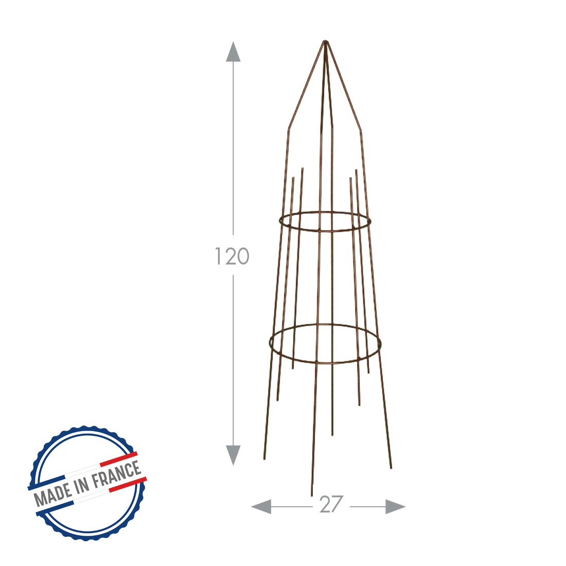 louis-moulin-tipi-rond-27x97-cm-fer-vieilli-tuteur-plantes-grimpantes image 2
