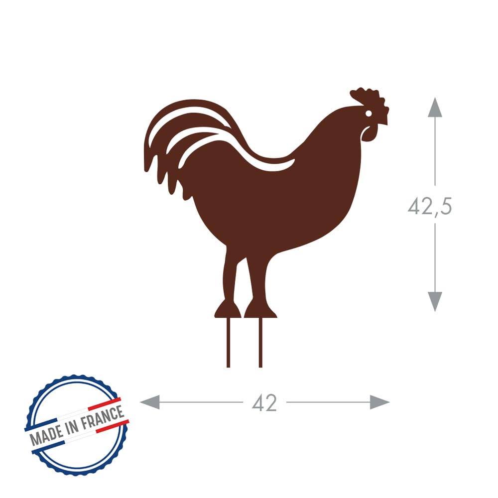 louis-moulin-figurine-piquer-coq-42-5x42-cm-fer-vieilli image 2