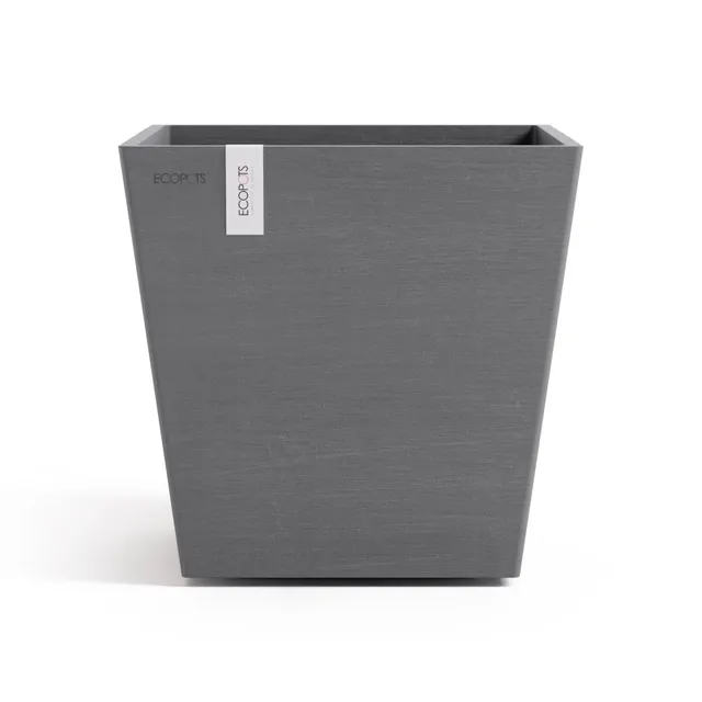 ecopots-rotterdam-pot-carr-25-gris-avec-r-servoir-d-eau-25-2-x-25-2-x-h-24-5-cm- image 1