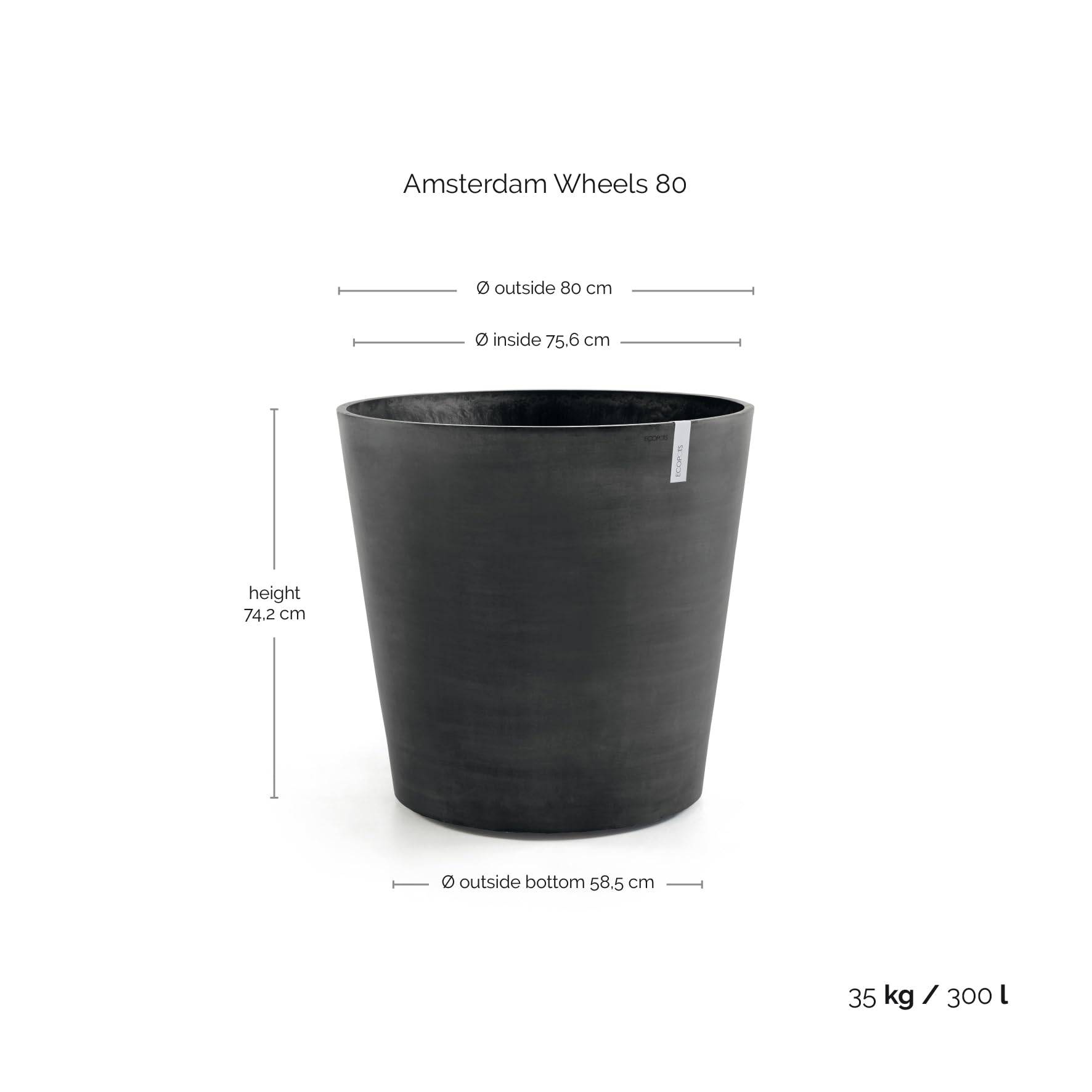 ecopots-amsterdam-wheels-grand-pot-sur-roues-80-cm-gris-fonc-300-l image 2