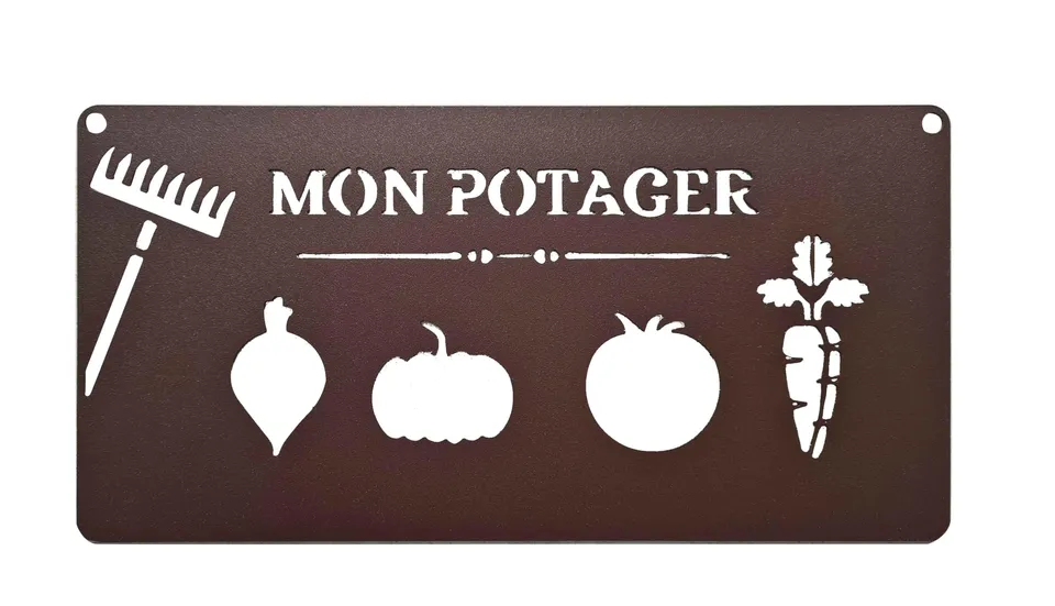 louis-moulin-pancarte-murale-m-tal-mon-potager-25-x-12-5-cm-fer-vieilli image 1
