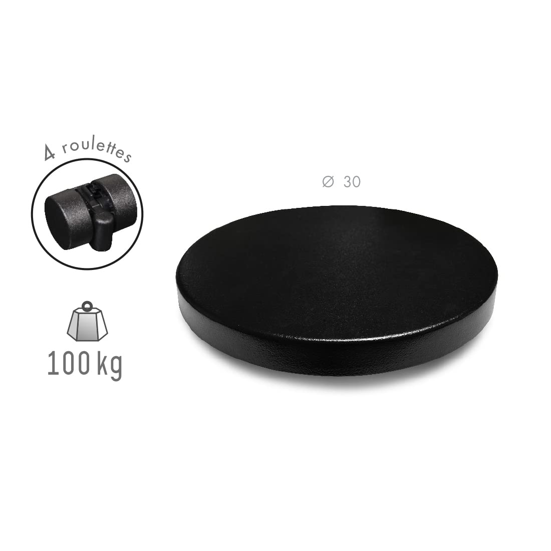 louis-moulin-roule-plante-contemporain-rond-d-30-cm-noir-support-roulettes-80-kg image 2