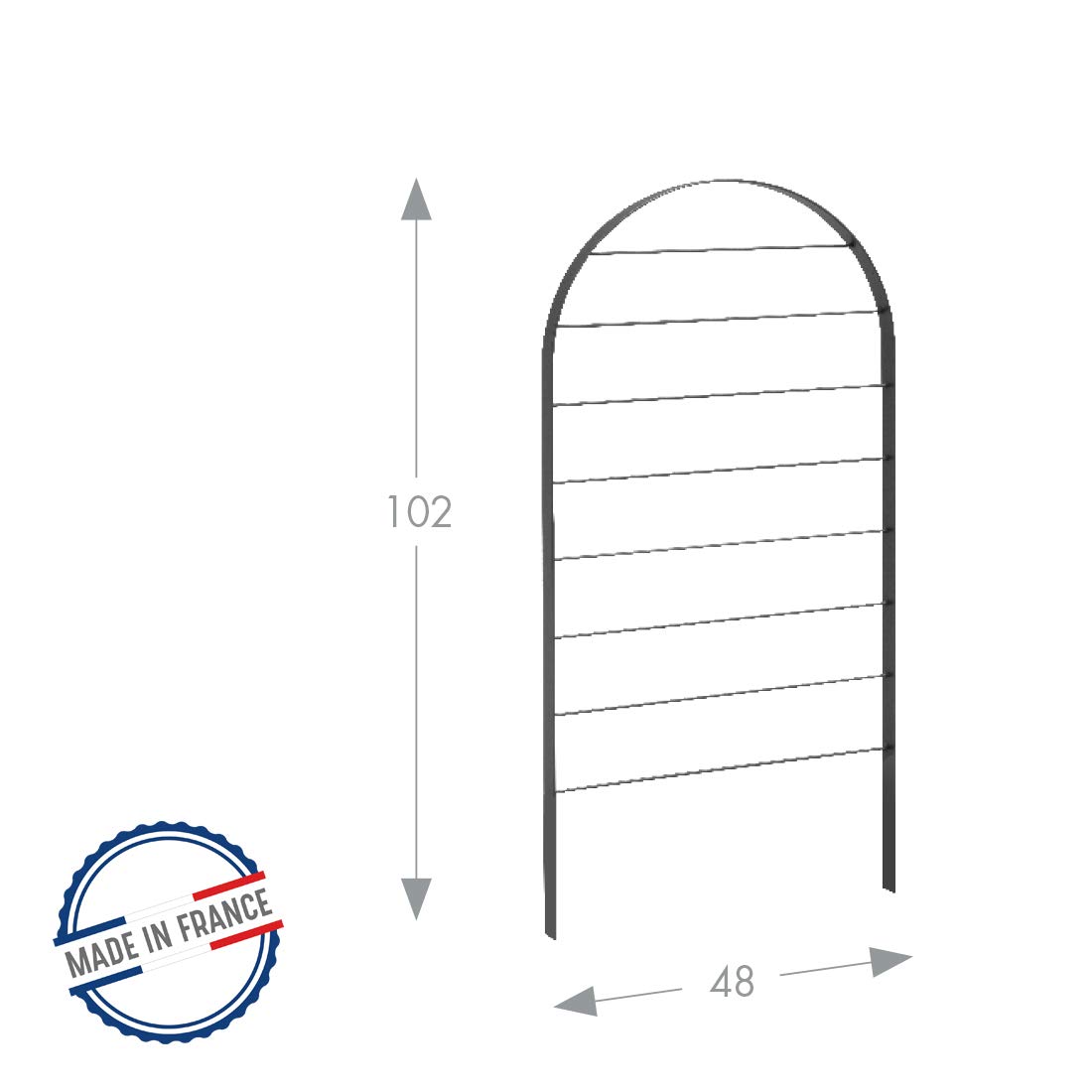 louis-moulin-treillis-horizon-48-5-x-102-cm-anthracite-support-piquer-made-in-fr image 2