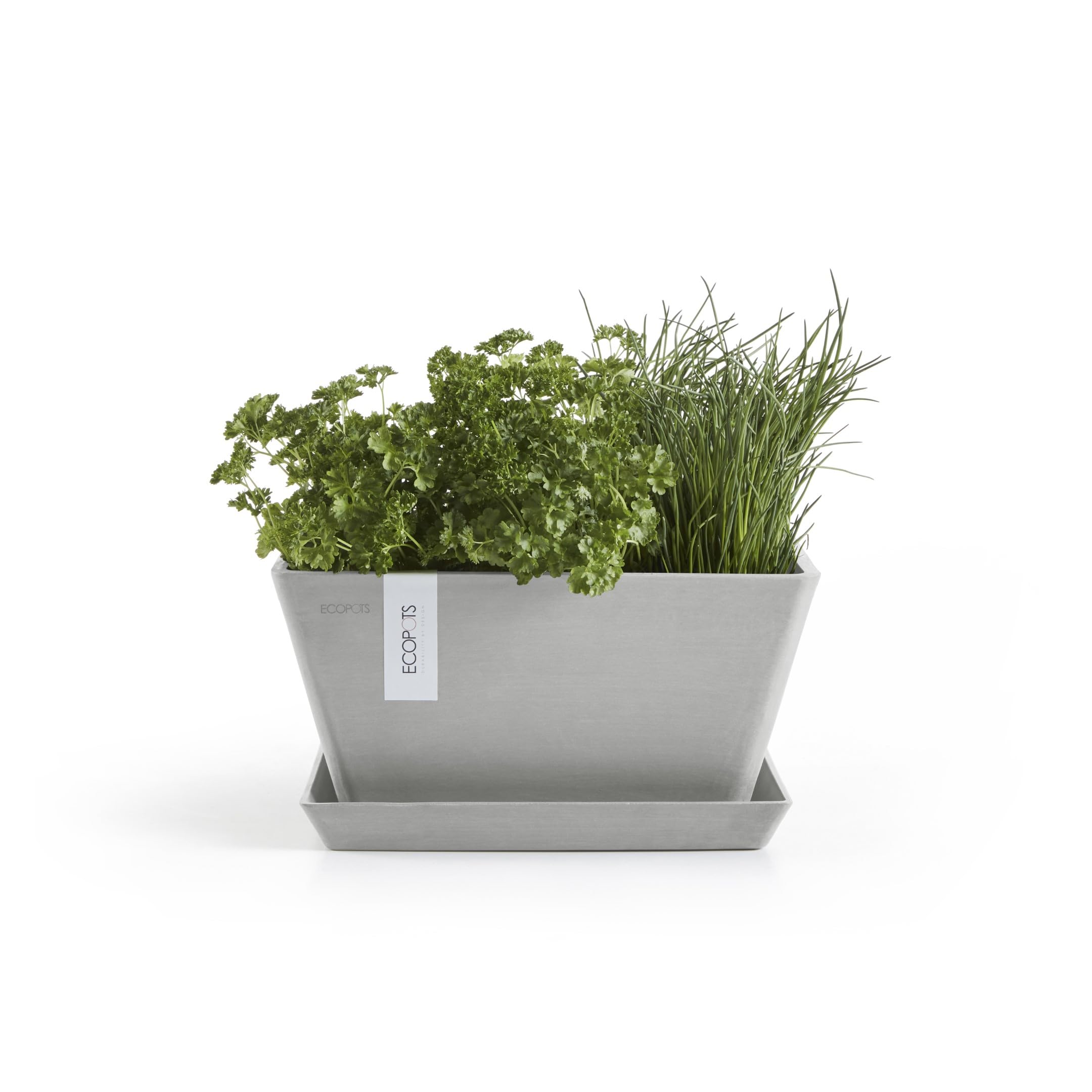 ecopots-berlin-25-pot-de-fleurs-carr-bol-gris-blanc-25-5-x-25-5-x-13-cm image 8