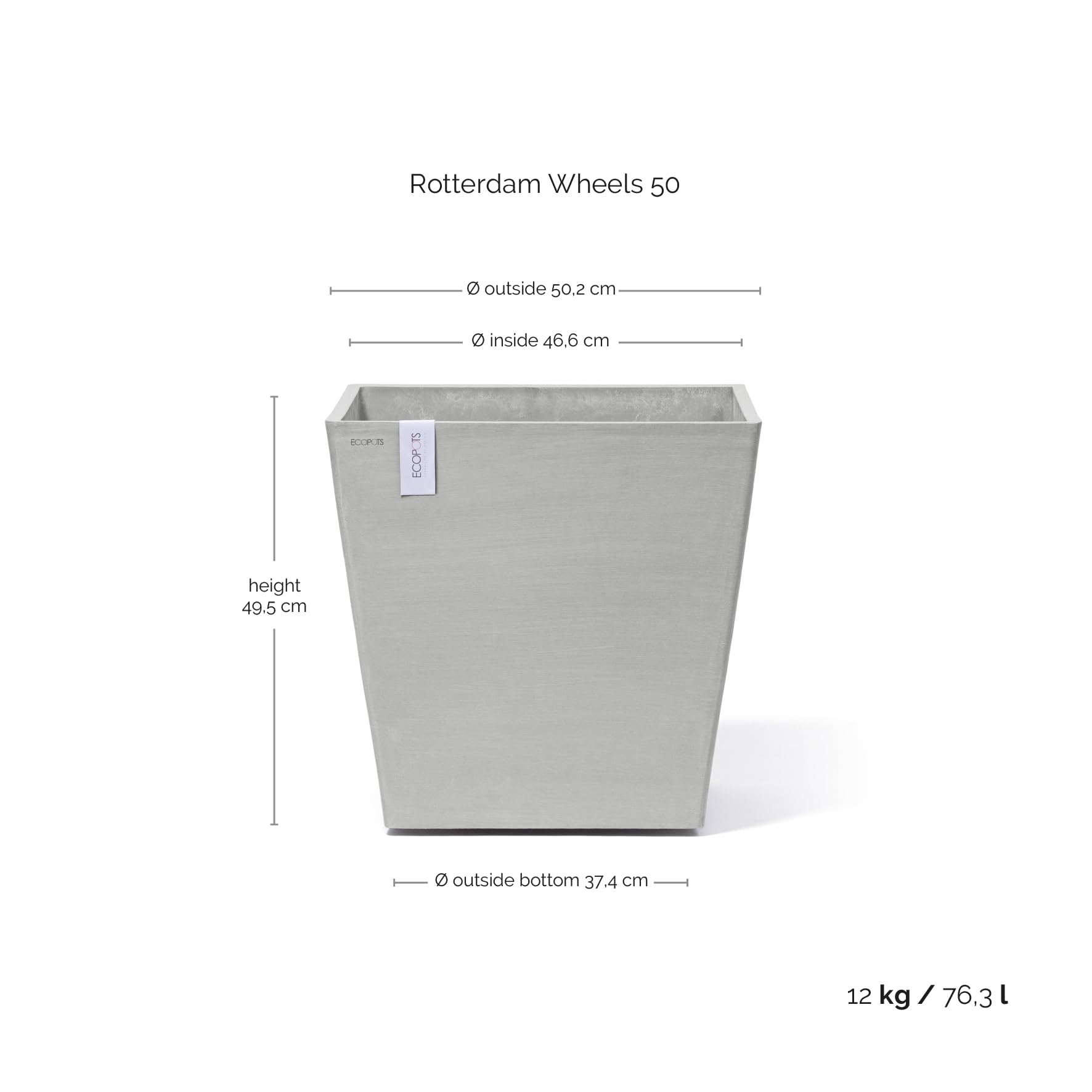 ecopots-rotterdam-50-grand-pot-sur-roues-blanc-gris-50-x-50-x-h-49-2-cm-76-3-l image 3