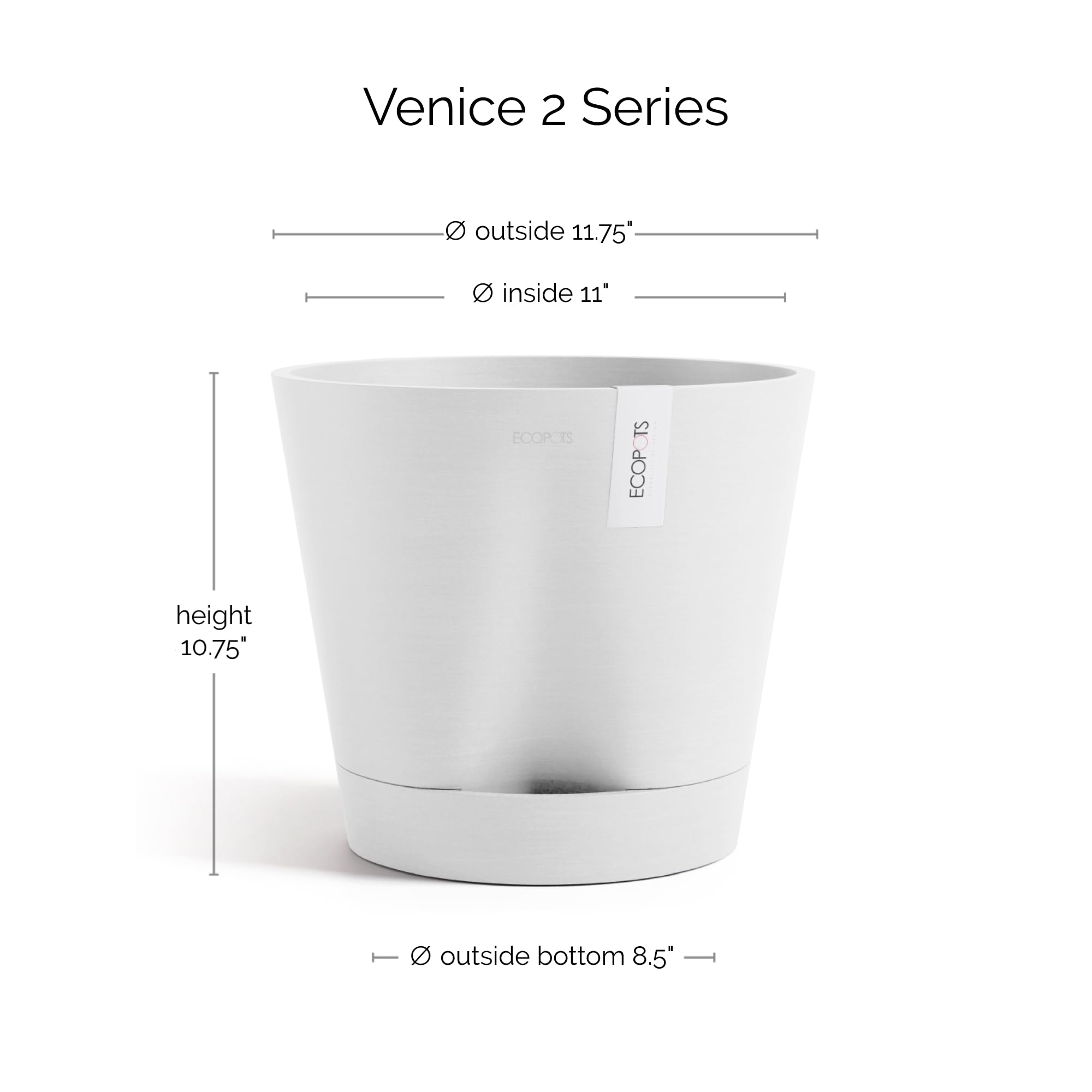 ecopots-venice-2-pot-rond-30-x-26-3-cm-pot-de-fleurs-avec-r-servoir-d-eau-blanc- image 2
