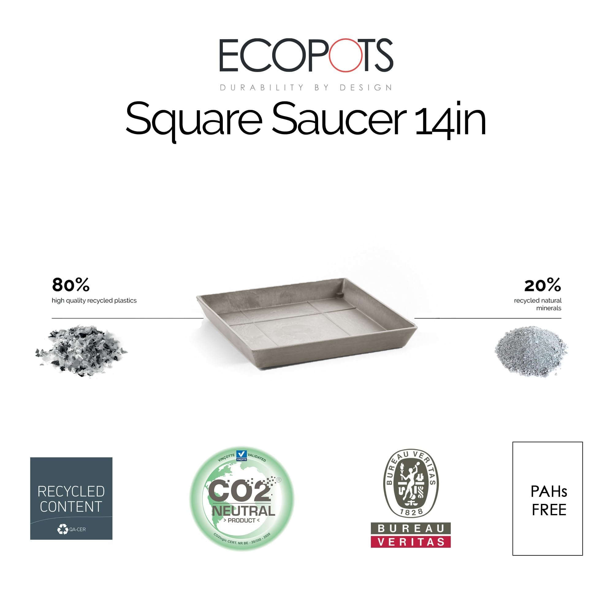 ecopots-square-soucoupe-40-taupe-35-5-x-35-5-x-h-3-5-cm-pour-rotterdam-40 image 2