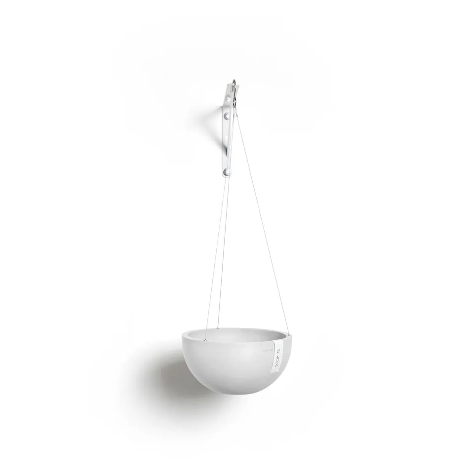 ecopots-bruxelles-pot-suspendu-rond-27-cm-blanc-plastique-recycl image 1