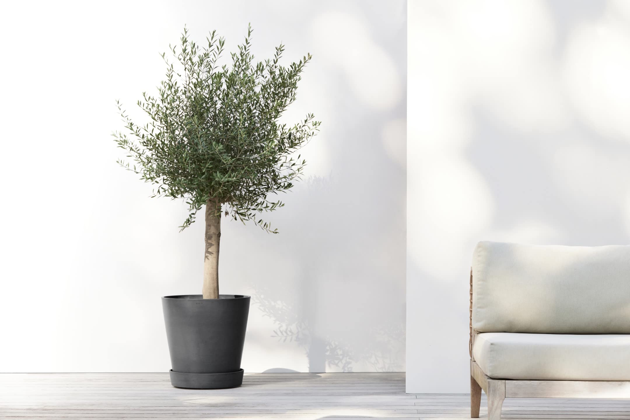 ecopots-venice-2-rond-30-cm-pot-avec-r-servoir-d-eau-blanc-gris-4-l image 7