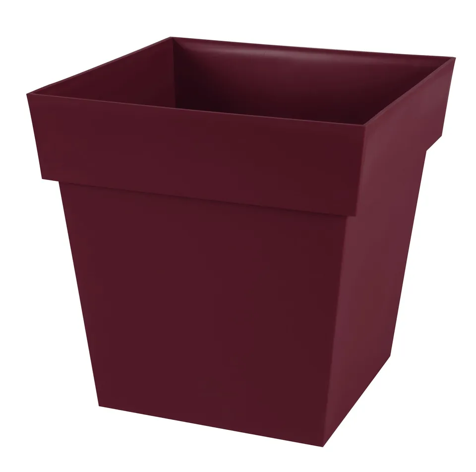 eda-toscane-pot-de-fleur-carr-39-cm-38l-rouge-bourgogne image 1