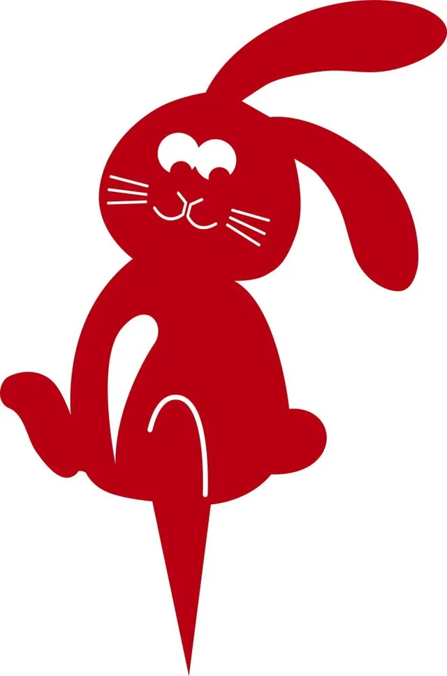 louis-moulin-figurine-piquer-lapin-21x18-cm-rouge-made-in-france image 1