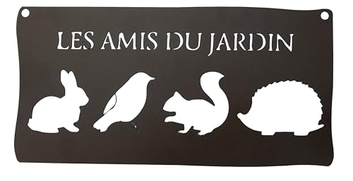 louis-moulin-pancarte-murale-m-tal-les-amis-du-jardin-25-5-x-12-5-cm-fer-vieilli image 4
