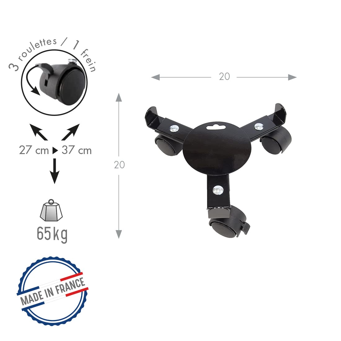 louis-moulin-basics-roule-plante-extensible-27-37-cm-noir image 3