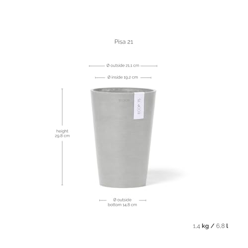 ecopots-pisa-pot-rond-21-blanc-gris-21-x-h-30-cm-6-8-l image 7