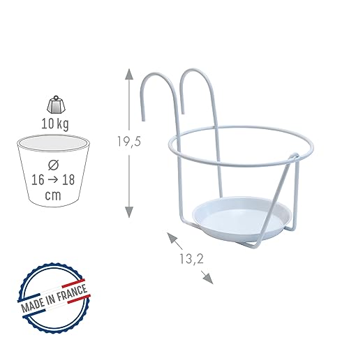 louis-moulin-porte-pot-soucoupe-crochet-16-18-cm-blanc image 5
