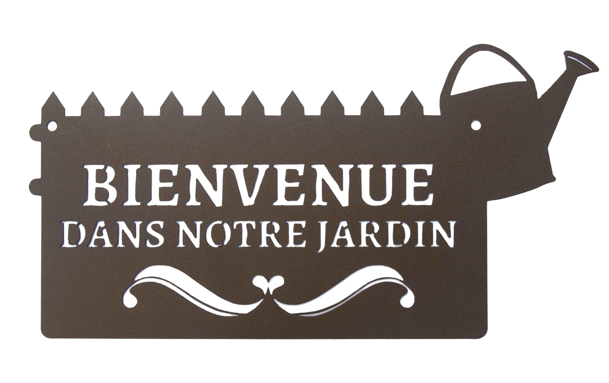louis-moulin-pancarte-murale-m-tal-bienvenue-dans-notre-jardin-31-x-16-5-cm-fer- image 1