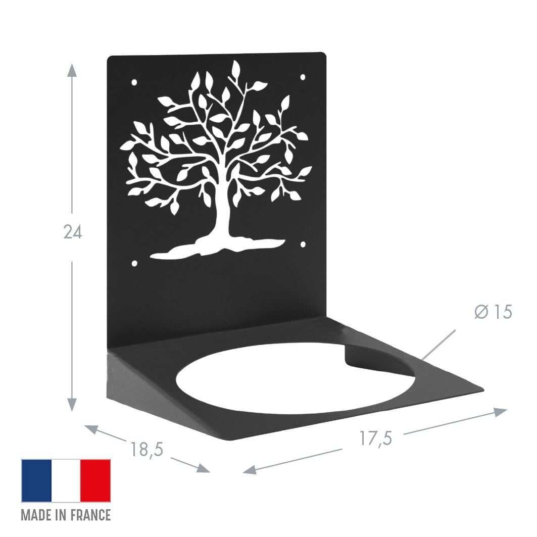 louis-moulin-support-mural-arbre-de-vie-porte-pot-mural-noir-24-x-17-5-cm image 2