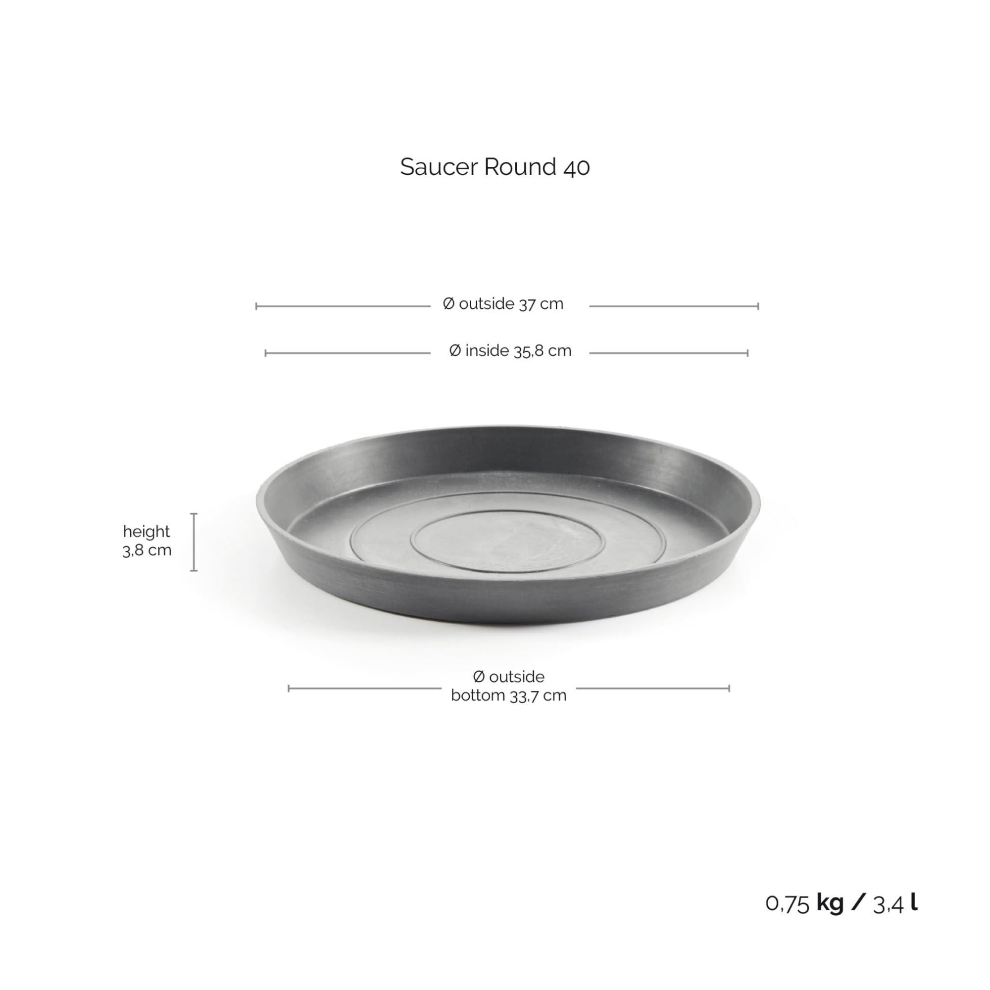 ecopots-soucoupe-round-40-gris-36-5-cm image 3