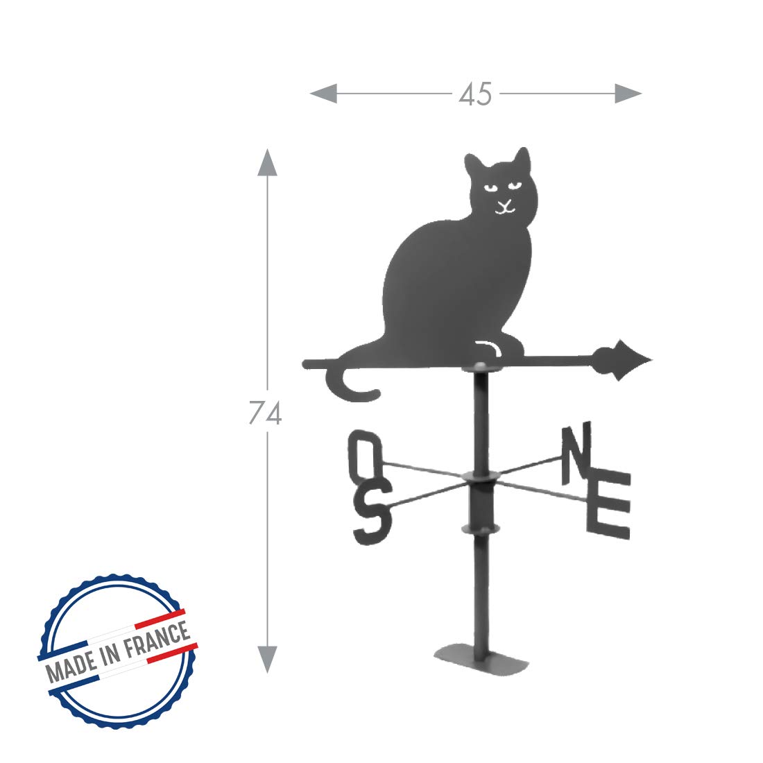 louis-moulin-girouette-chat-45x74-cm-anthracite-made-in-france image 2