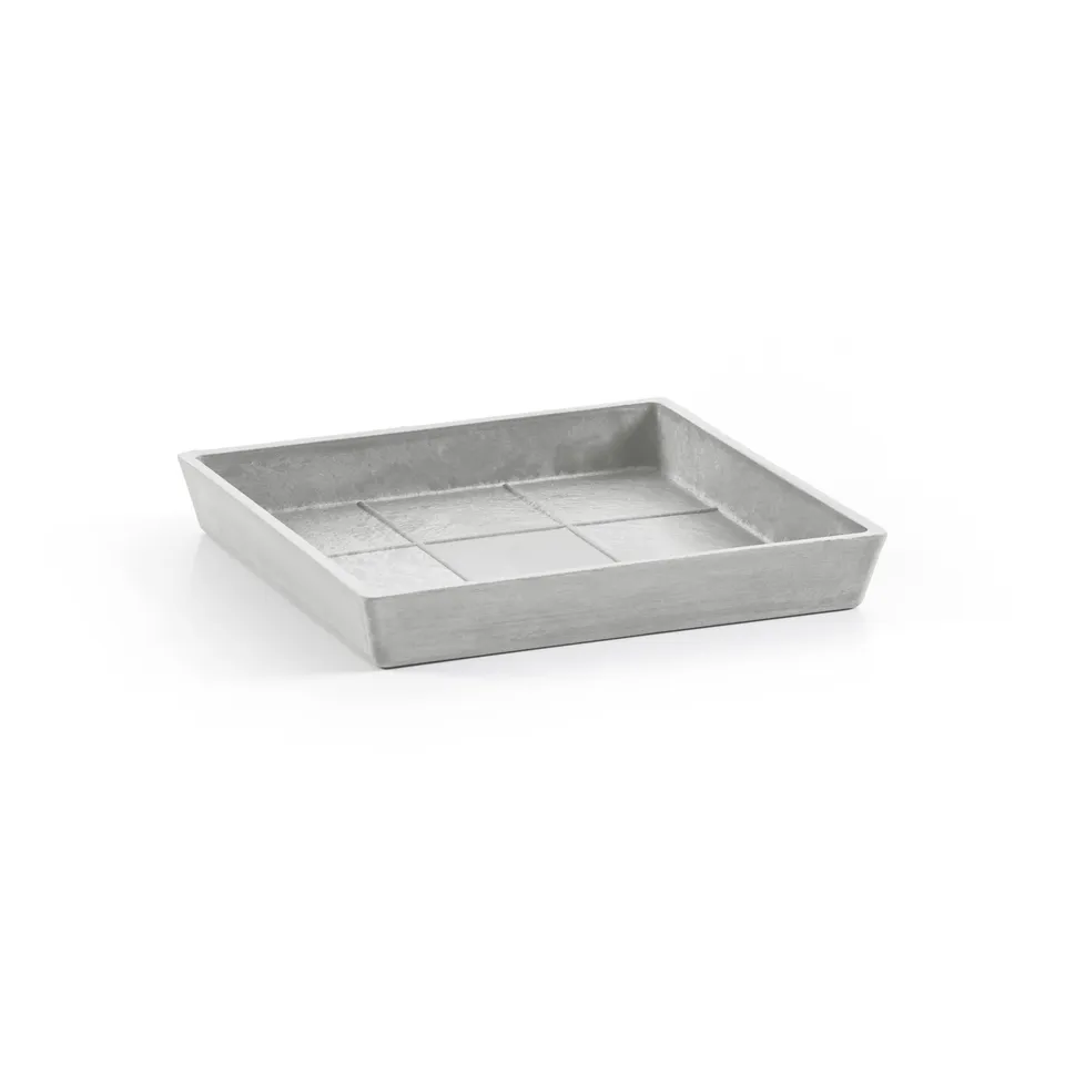 ecopots-square-45-soucoupe-blanc-gris-38-5-cm image 1