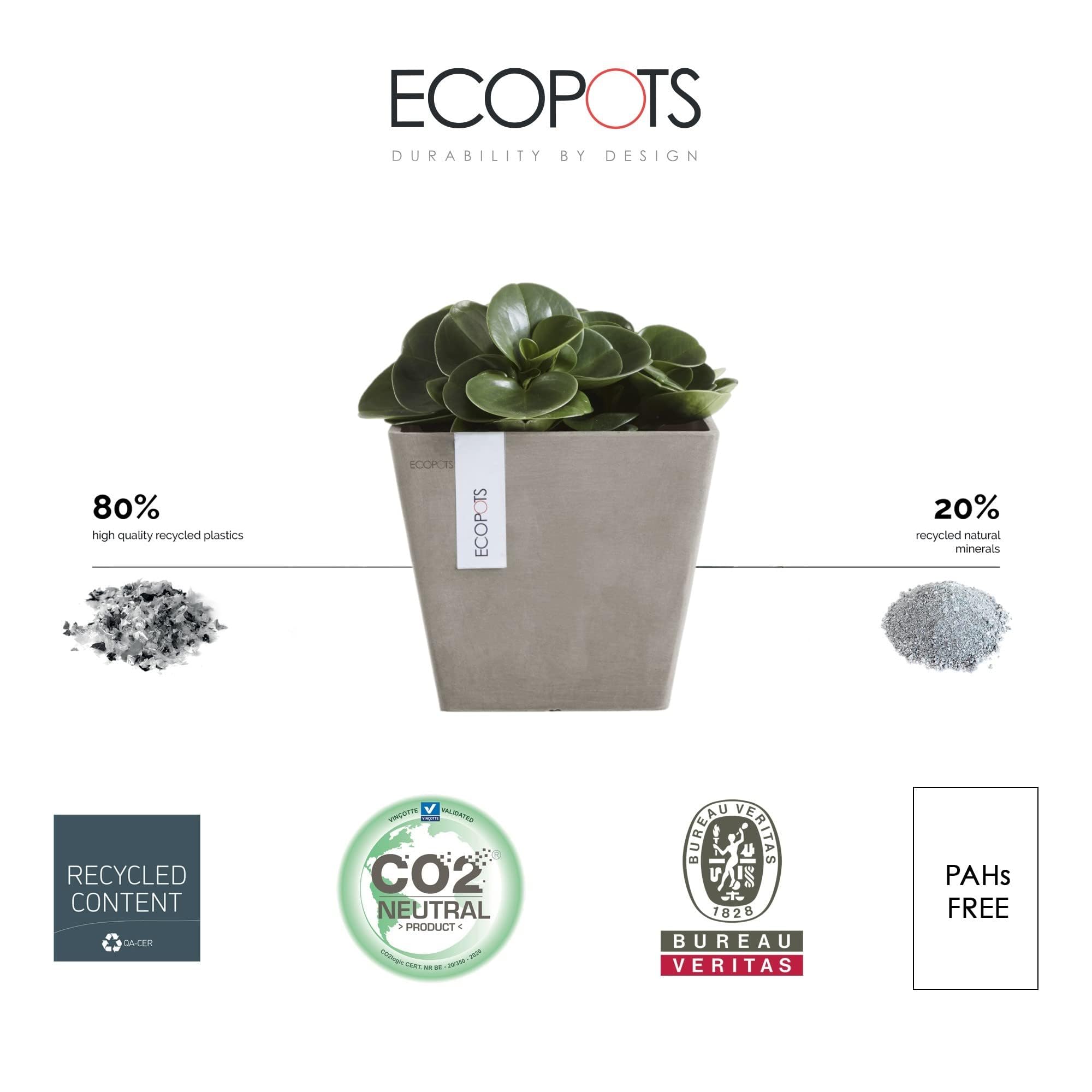 ecopots-rotterdam-20-pot-carr-taupe-20-x-20-x-h-17-5-cm-5-2-l image 2