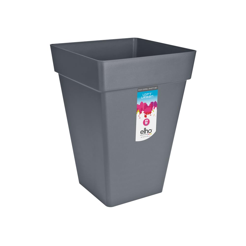 elho-loft-urban-carr-haut-37cm-pot-de-fleurs-anthracite image 1