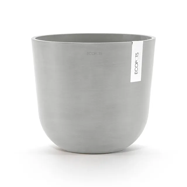 ecopots-oslo-25-pot-rond-blanc-gris-avec-r-servoir-d-eau-25-x-h-21-8-cm-7-7-l image 1