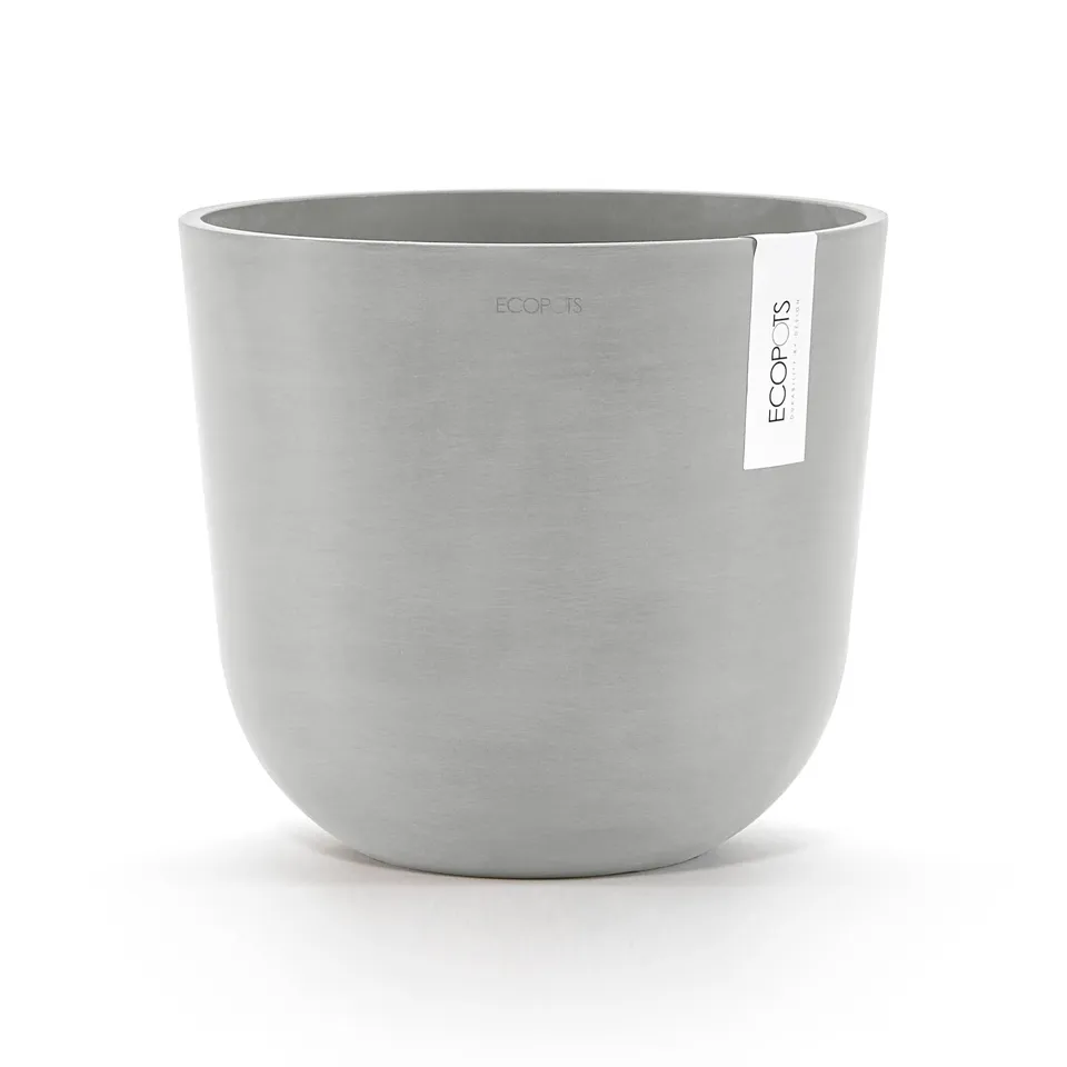 ecopots-oslo-25-pot-rond-blanc-gris-avec-r-servoir-d-eau-25-x-h-21-8-cm-7-7-l image 1
