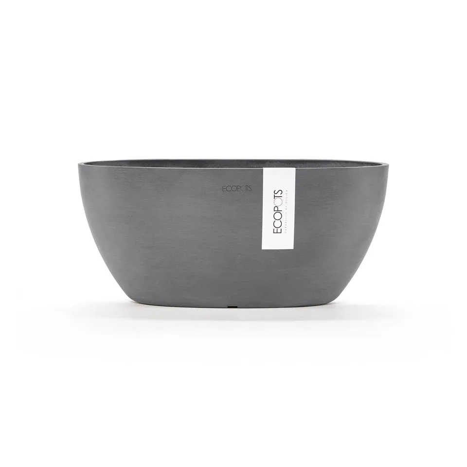 ecopots-sofia-pot-ovale-30-gris-avec-r-servoir-d-eau-30-x-13-x-h-13-5-cm-2-7-l image 1