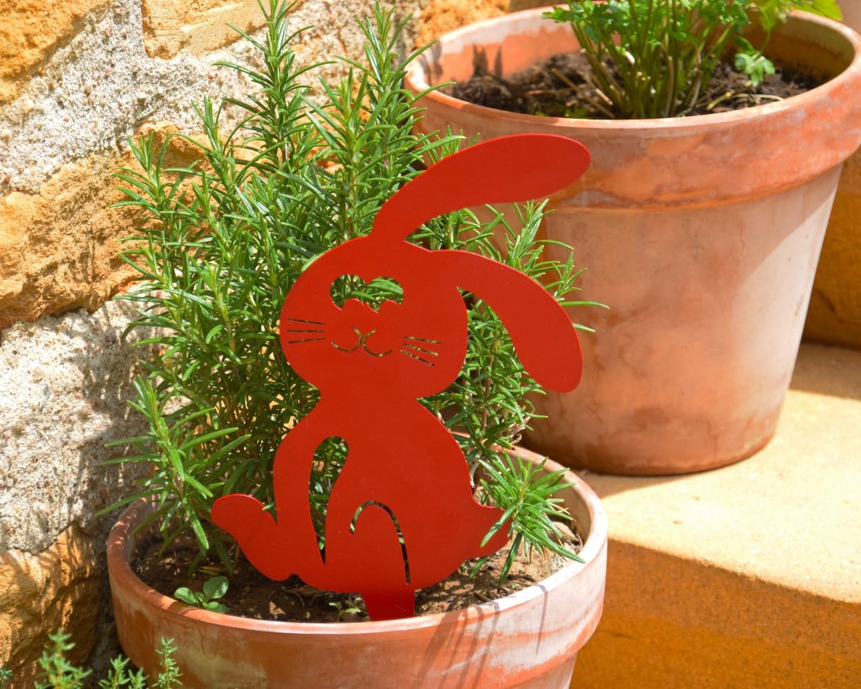 louis-moulin-figurine-piquer-lapin-21x18-cm-rouge-made-in-france image 5