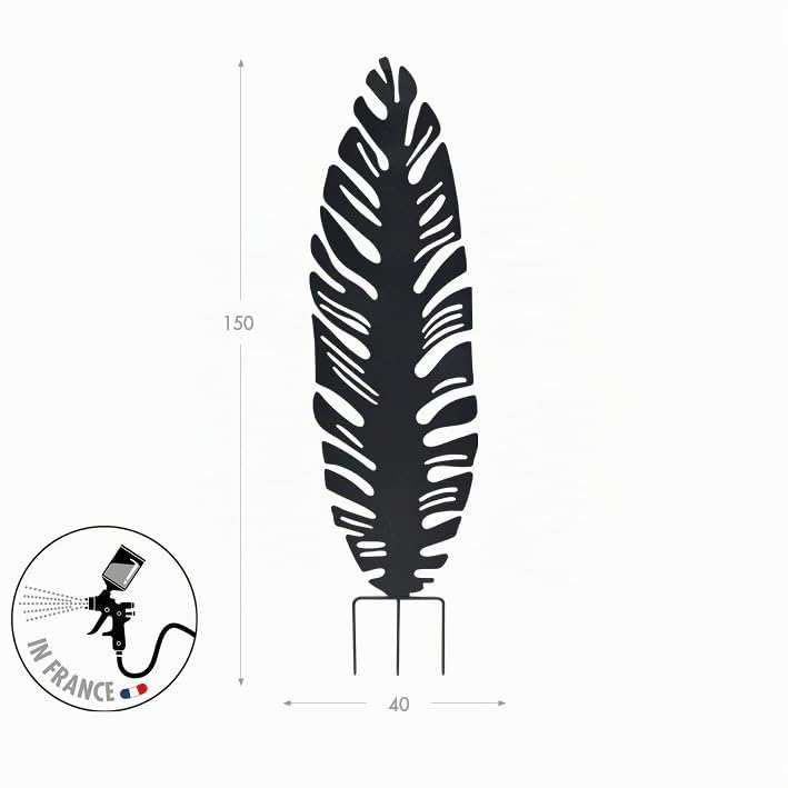 louis-moulin-d-co-en-m-tal-planter-feuille-40x130-cm-anthracite image 8