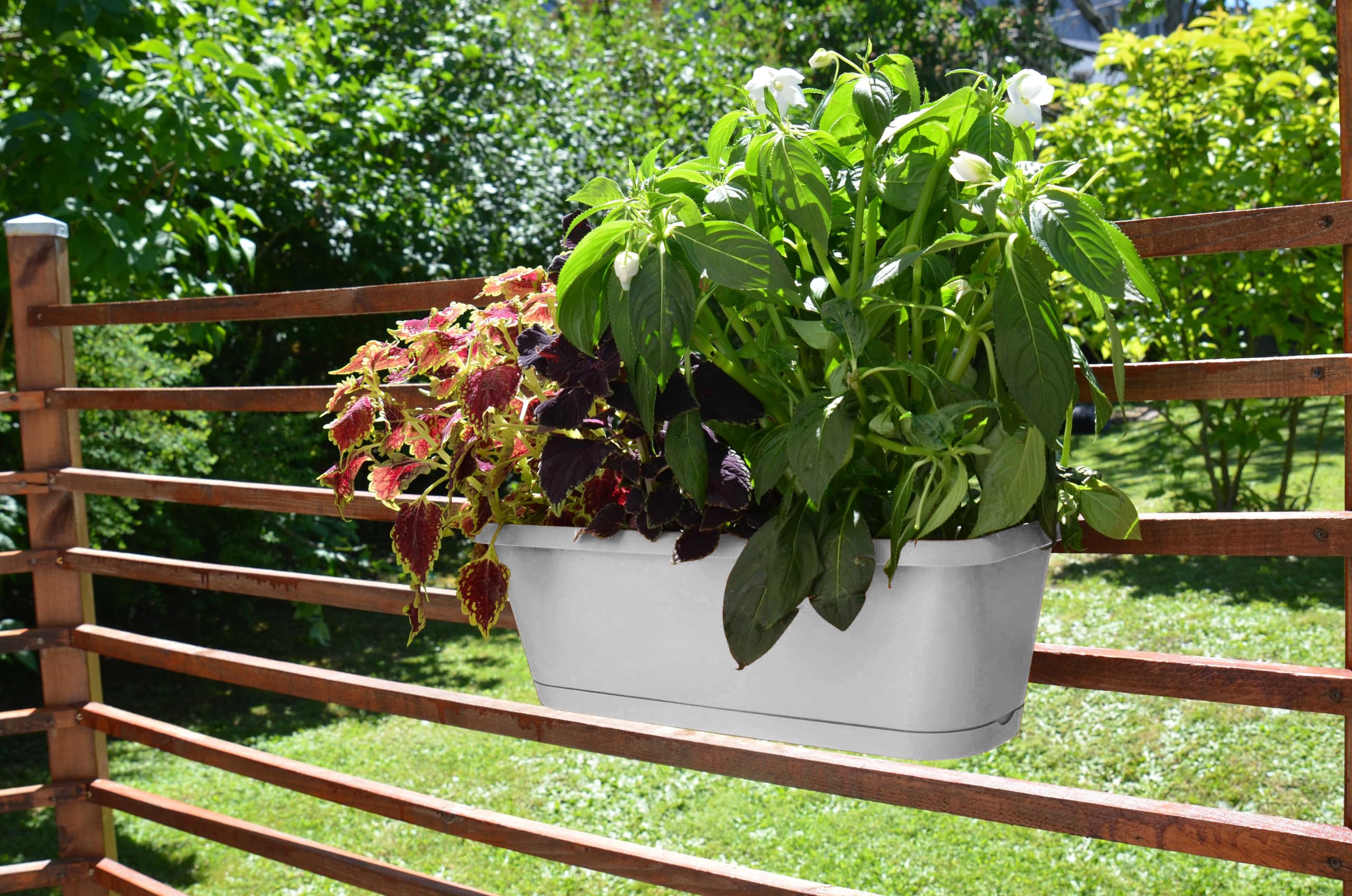 eda-jardini-re-chorus-50-cm-9-4-l-avec-r-serve-d-eau-support-gris-b-ton image 2