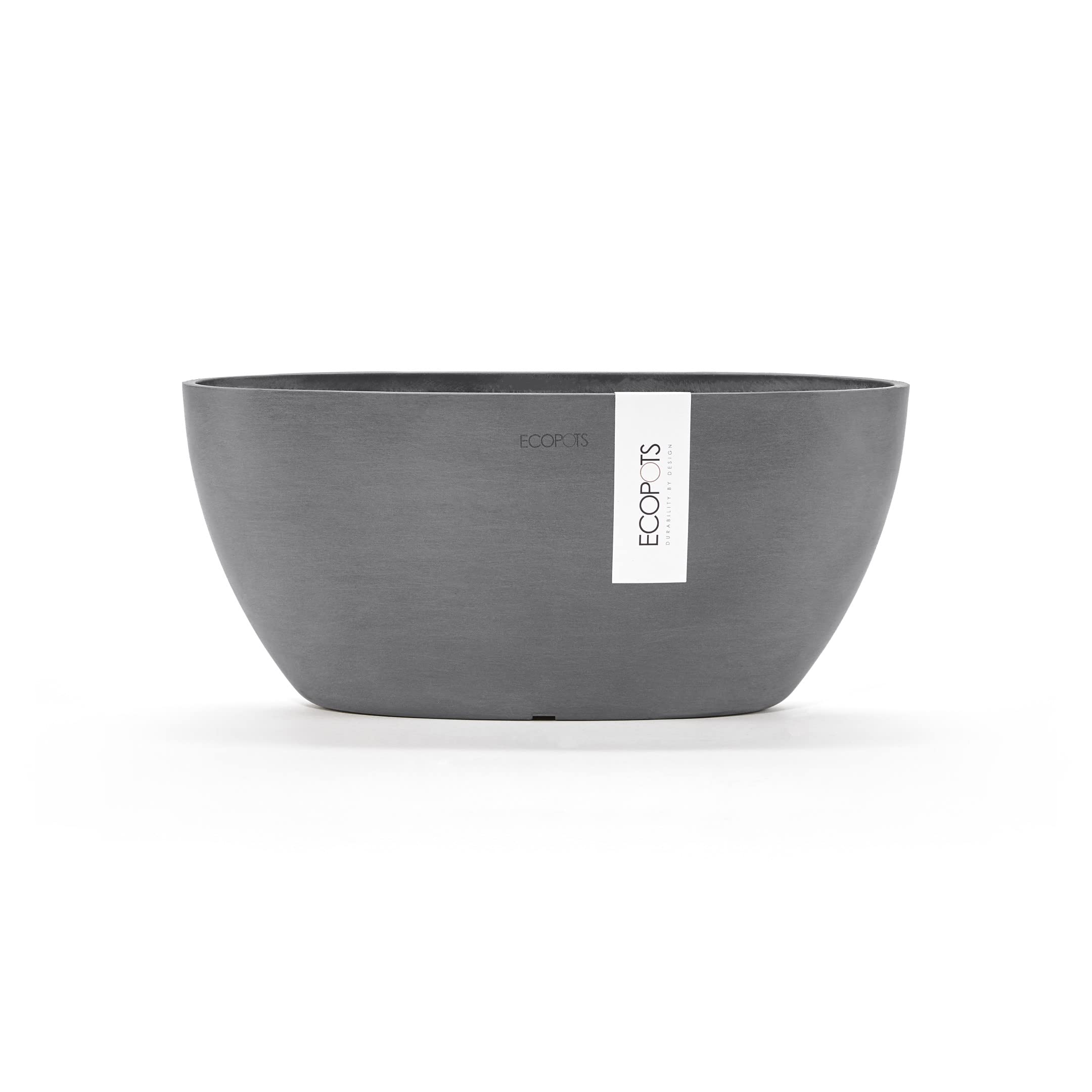ecopots-sofia-pot-ovale-30-gris-avec-r-servoir-d-eau-30-x-13-x-h-13-5-cm-2-7-l image 1