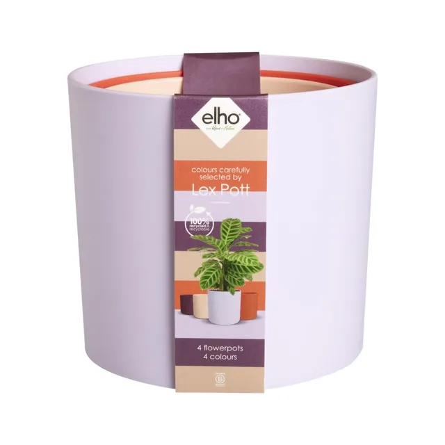 elho-lex-pott-set-15-cm-soft-lilac-lot-de-4-pots-en-plastique-recycl image 1