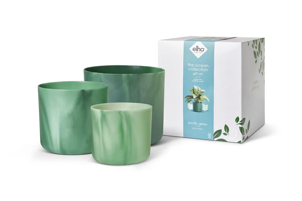 elho-ocean-collection-set-cadeau-3-pots-de-fleur-vert-pacifique-14-16-18-cm image 1