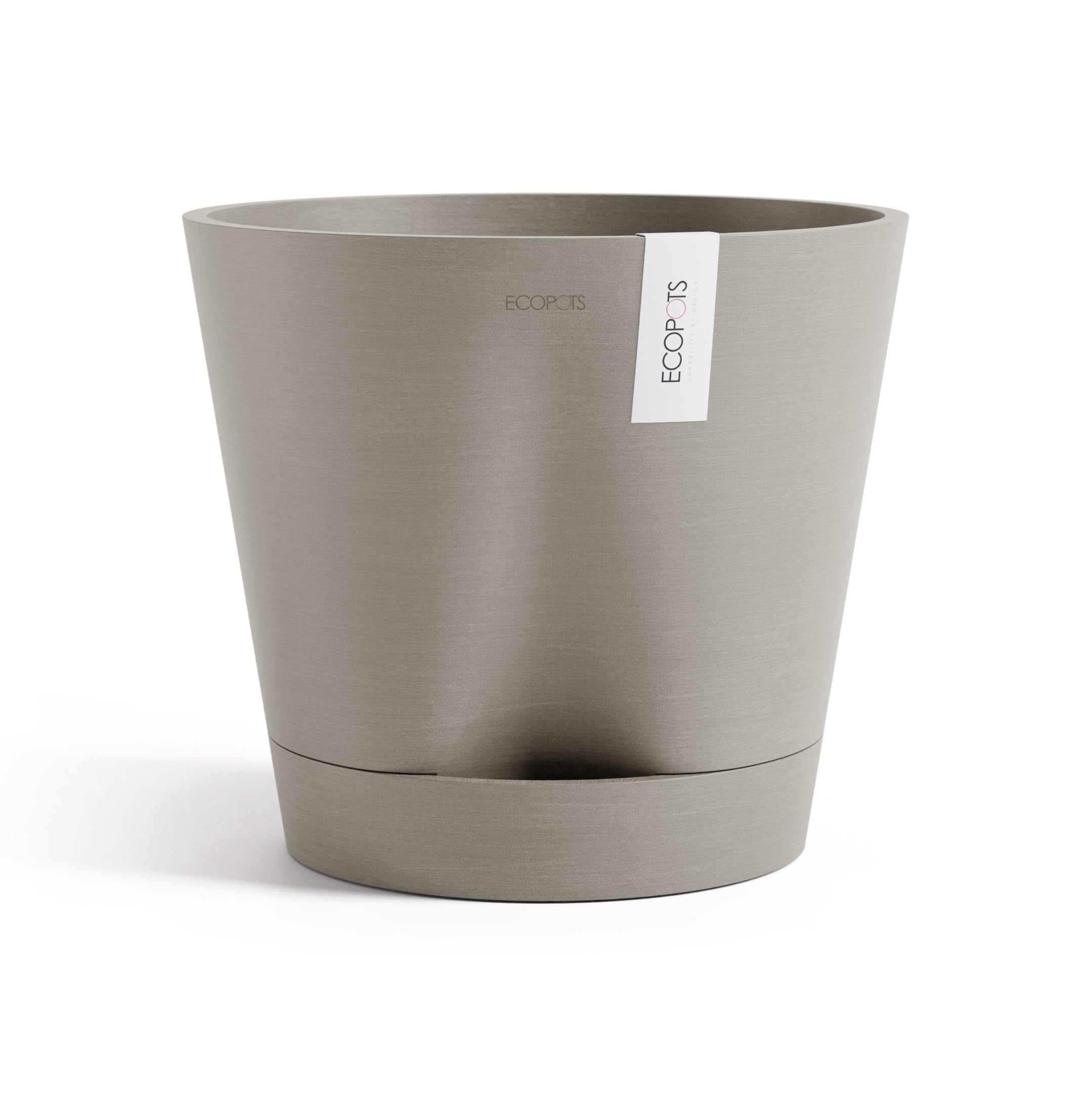 ecopots-venice-2-pot-rond-taupe-30-x-h-26-3-cm-4-l-avec-r-servoir-d-eau image 1