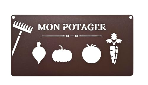 louis-moulin-pancarte-murale-m-tal-mon-potager-25-x-12-5-cm-fer-vieilli image 4