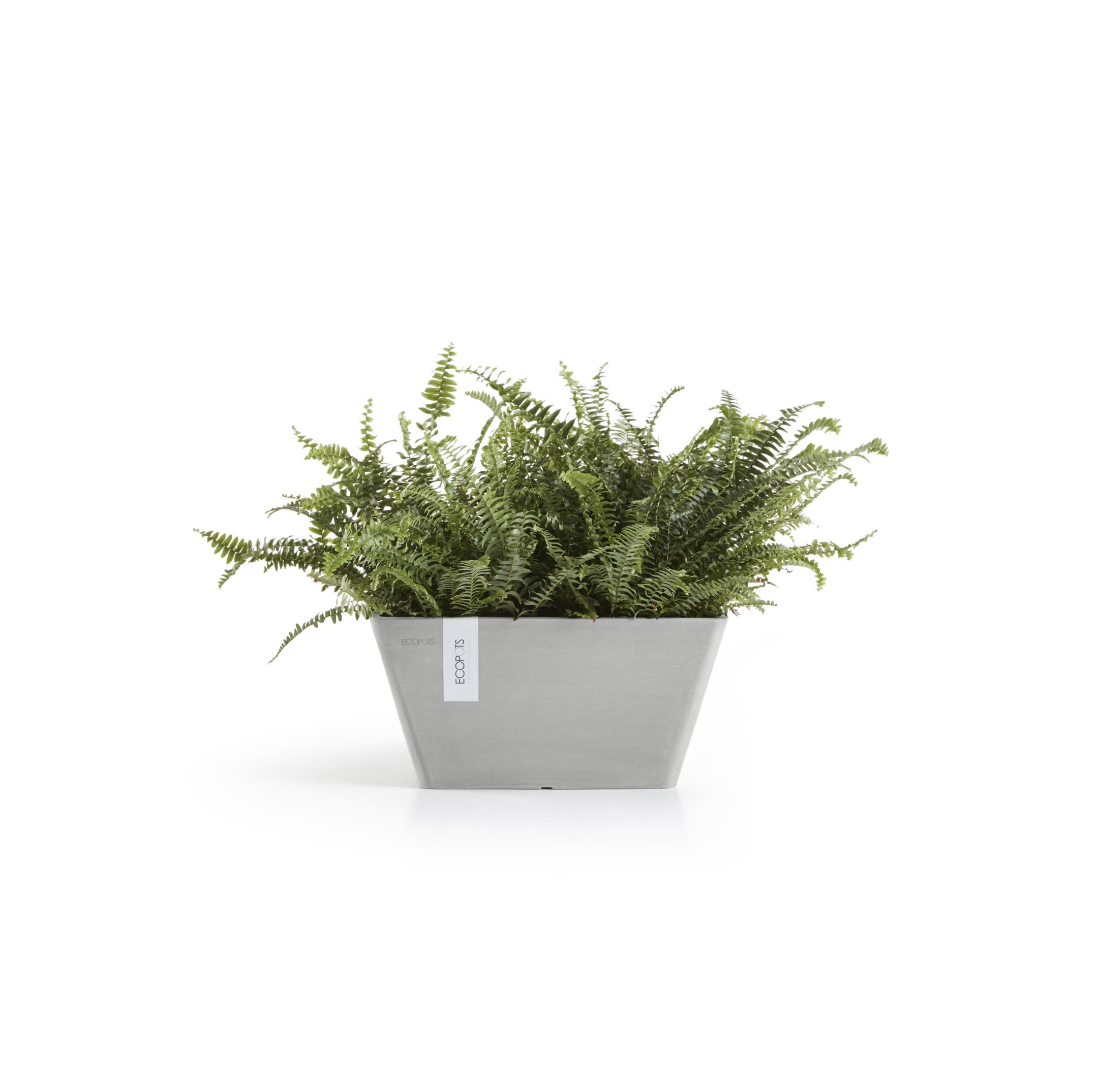 ecopots-berlin-25-pot-de-fleurs-carr-bol-gris-blanc-25-5-x-25-5-x-13-cm image 2
