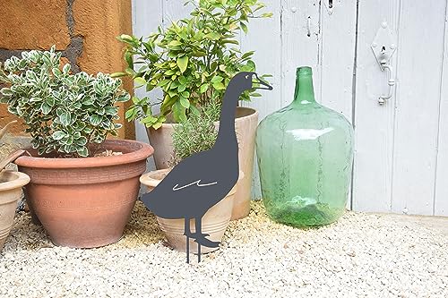 louis-moulin-figurine-piquer-oie-50x34-cm-anthracite image 6