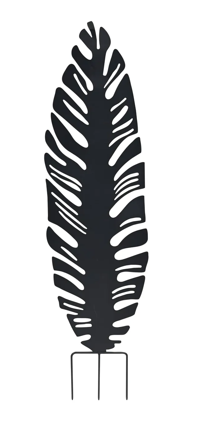 louis-moulin-d-co-en-m-tal-planter-feuille-40x130-cm-anthracite image 1