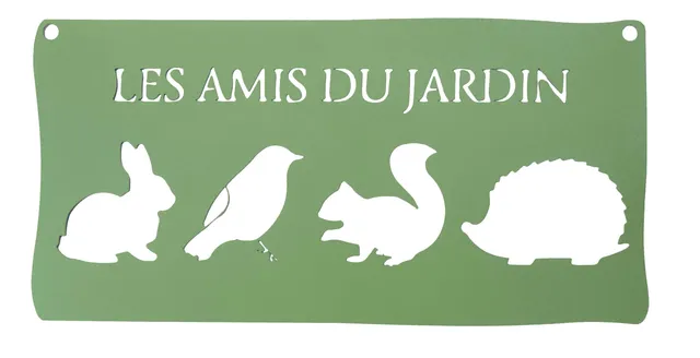 louis-moulin-pancarte-murale-m-tal-les-amis-du-jardin-25-5-x-12-5-cm-vert-p-le image 1