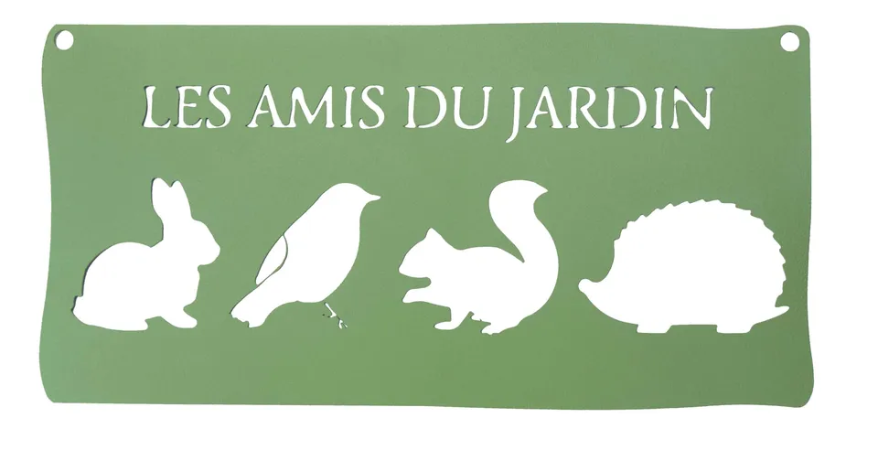 louis-moulin-pancarte-murale-m-tal-les-amis-du-jardin-25-5-x-12-5-cm-vert-p-le image 1