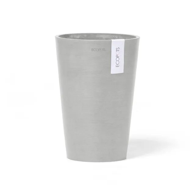 ecopots-pisa-pot-rond-21-blanc-gris-21-x-h-30-cm-6-8-l image 1