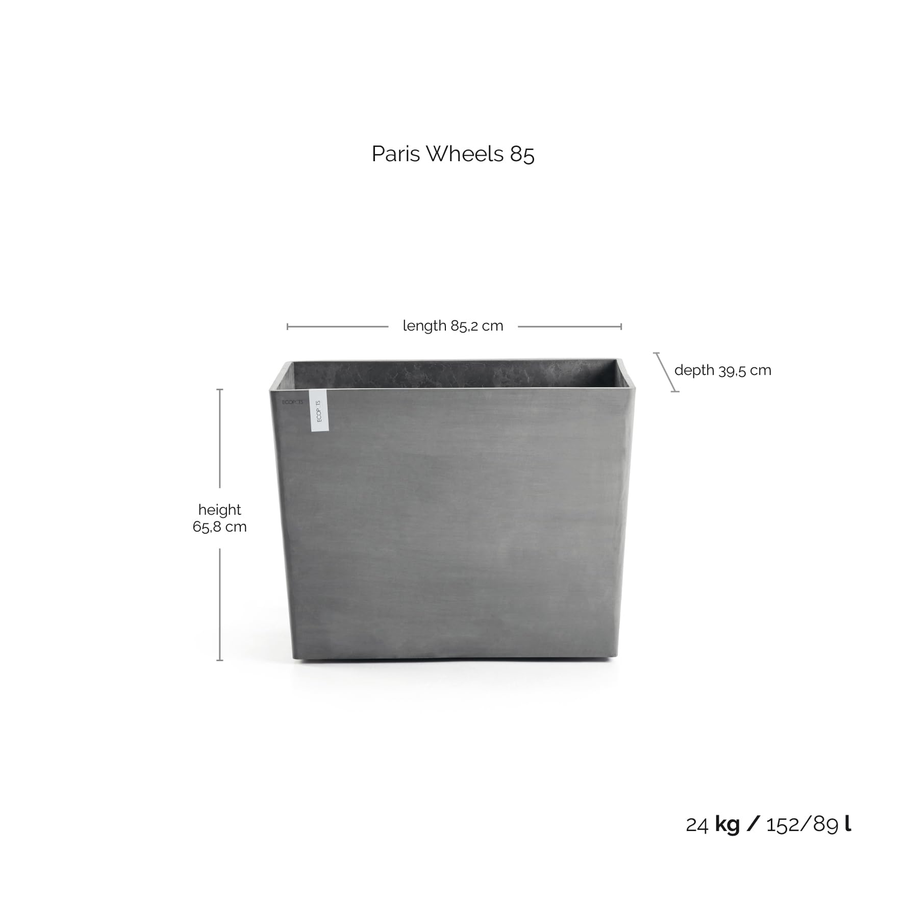 ecopots-paris-85-jardini-re-sur-roues-gris-85-x-40-x-h-65-cm-152-l image 4