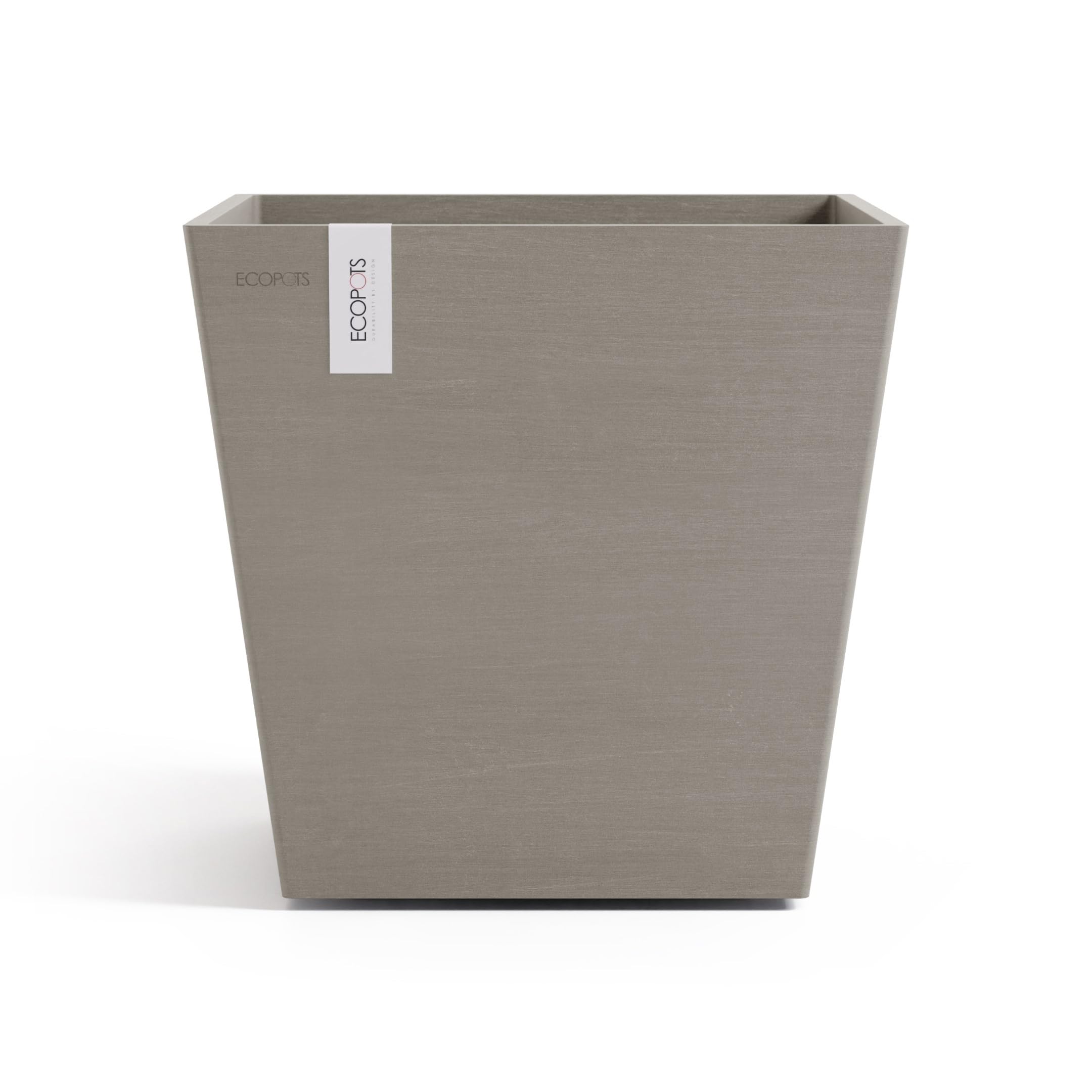 ecopots-rotterdam-35-pot-carr-taupe-avec-r-servoir-d-eau-35-2-x-35-2-x-h-34-cm-3 image 1