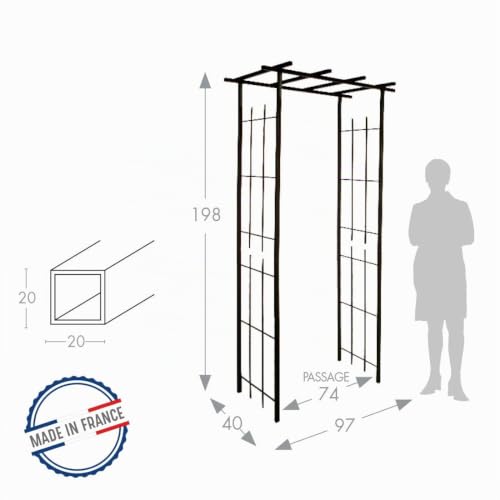 louis-moulin-pergola-troite-tube-carr-plante-grimpante-fer-vieilli-97-x-40-x-198 image 6