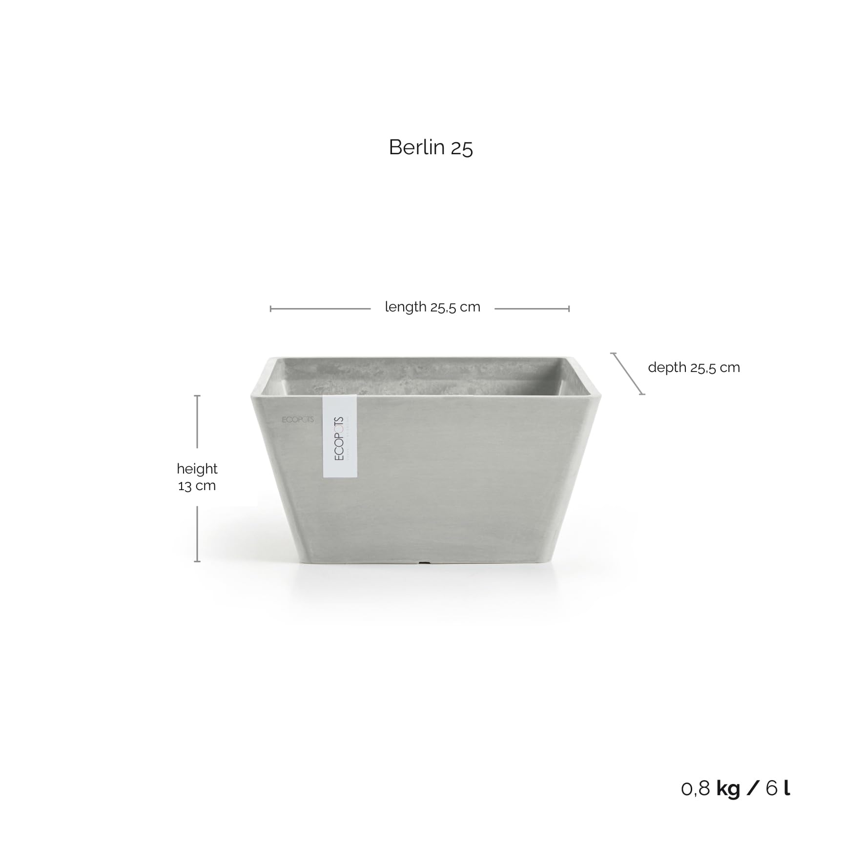 ecopots-berlin-25-pot-de-fleurs-carr-bol-gris-blanc-25-5-x-25-5-x-13-cm image 3